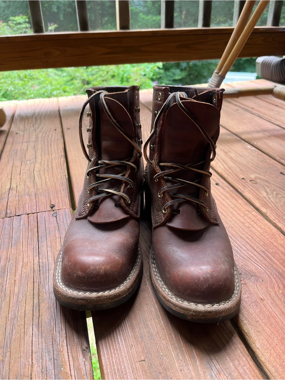Nick's Handmade Lace Up Heritage Womens Size 8 Boots Brown All Smooth